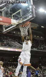 Freshman Malik Martin had three dunks in the win against Washington on Feb. 28 and has averaged 7.1 points per game in the last nine contests.