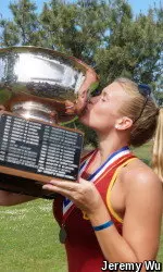 USC junior Lindsay Gibson with the Jessop-Whittier Cup.