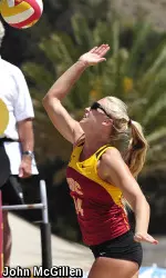USC sophomore Sara Hughes will return to Gulf Shores, Ala., to defend her pairs crown.