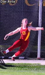 All-American discus thrower Alexandra Collatz is coming off a big week in which she set a PR and broke the previous USC discus record (as did teammate Tera Novy) with a throw of 189-8 and had a season-best hammer throw of 184-10.