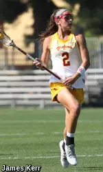 USC lacrosse sophomore attacker Michaela Michael scored five goals against Stanford in the MPSF title game.