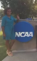 USC junior Drew Jackson at the NCAA headquarters in Indianapolis.