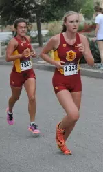 Taylor Seamans and Madison Ricks at the UC Irvine Invitational on Sept. 5.