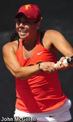 Giuliana Olmos defeated her Saint Mary's opponent with a 6-4, 3-6, 1-0 (10-3) score.