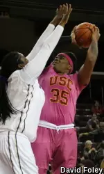 Kristen Simon hauled in a whopping 21 rebounds for the Trojans vs. Washington.