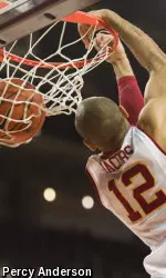 Julian Jacobs had three dunks against Colorado on Wednesday and has a total of seven in USC's last four games.