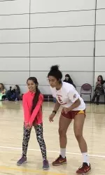 Student-athletes teach skills at scouts clinic