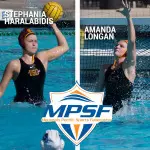 Stephania Haralabidis and Amanda Longan make in another MPSF sweep for the streaking Trojans.