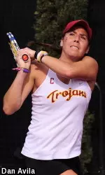 Giuliana Olmos booked a spot in the singles quarters to go with a doubles run tomorrow in Ojai.