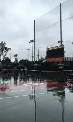 More rain in LA interrupted another USC match act Marks Stadium.