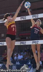 USC beach junior Kelly Claes and partner Sara Hughes have won 69 straight matches.