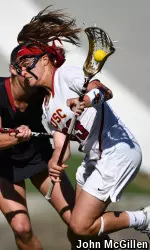 USC lacrosse junior attacker Kylie Drexel scored three goals in the Trojans' 14-8 win over Stanford.
