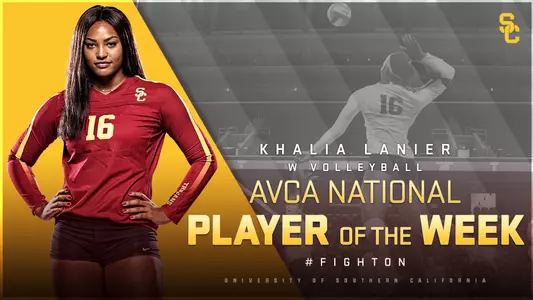 Khalia Lanier AVCA National Player of the Week Graphic