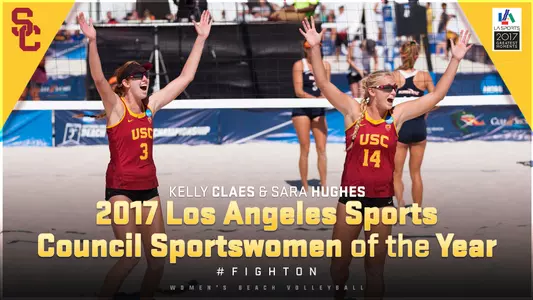 Kelly Claes and Sara Hughes LASC Sportswomen of the Year