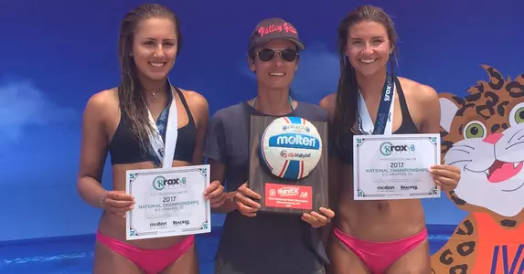 Sammy Slater and Haley Hallgren AVCA High School Beach All-Americans