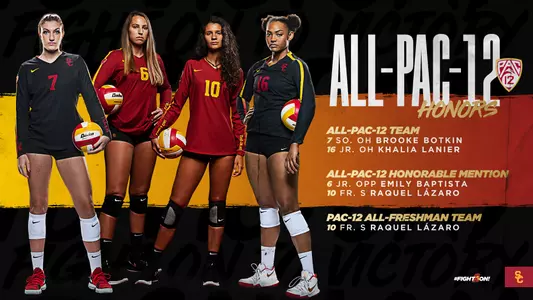 2018 Women's Volleyball Pac-12 Awards Graphic