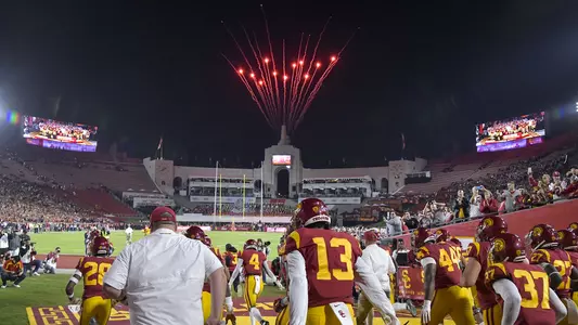 USC Trojans Football running out of the tunnel