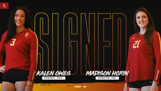 2019-20 USC Women's Volleyball NLI signess Madison Horin and Kalen Owes