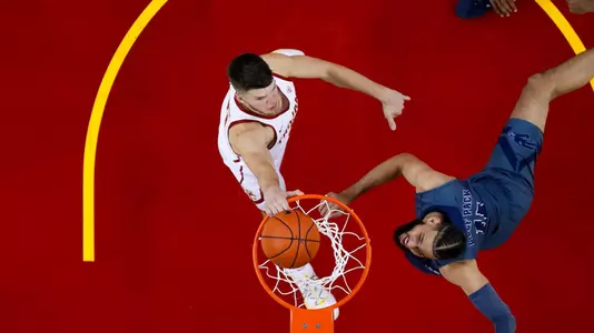 Nick Rakocevic layin from above