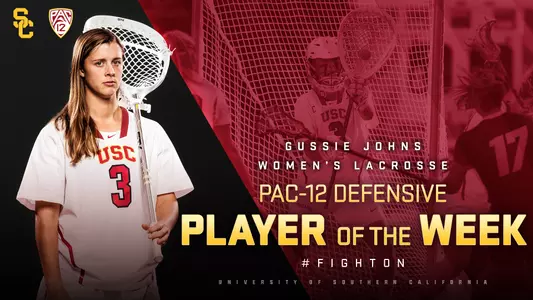 Gussie Johns Pac-12 Player of the Week Graphic (Feb. 12, 2018)