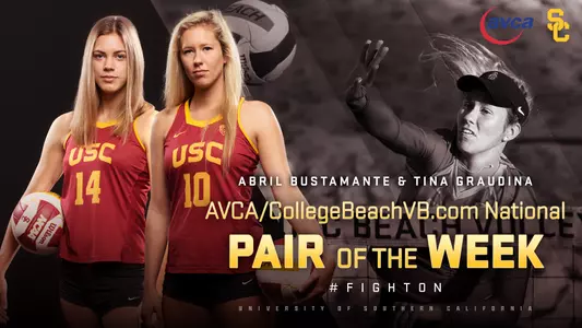 Abril Bustamante and Tina Graudina AVCA/CollegeBeachVB.com National Pair of the Week