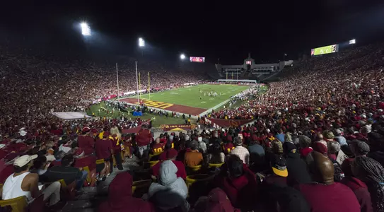 USC Football fans at the L.A. Coliseum