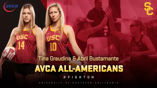 Tina Graudina and Abril Bustamante AVCA All-American