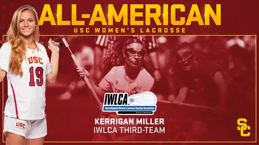 Kerrigan Miller IWLCA All-America Third Team celebratory graphic