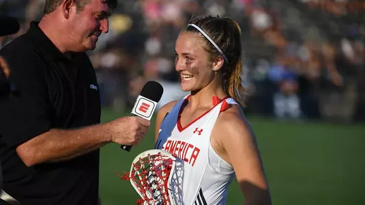 Erin Bakes interviewed by ESPN after Under Armour All-American game