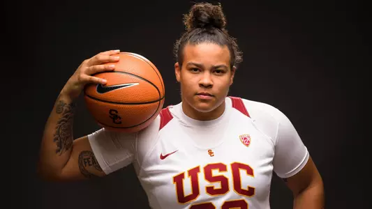 Junior transfer Kayla Overbeck poses in her first season at USC