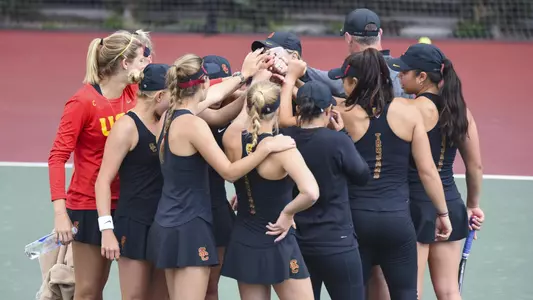 USC Women's Tennis beats hosts the Oregon on March 16th, 2018.