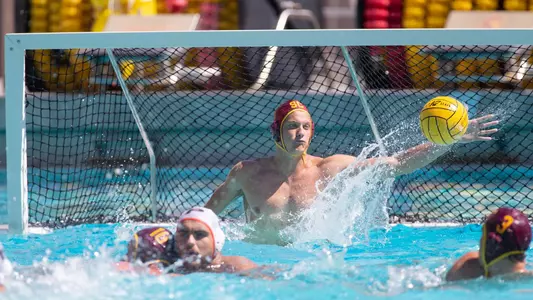 Nic Porter makes one of 14 saves against Pacific on Sept. 22.