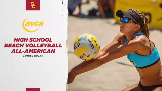Freshman Laurel Kujan AVCA High School Beach Volleyball All-American graphic.