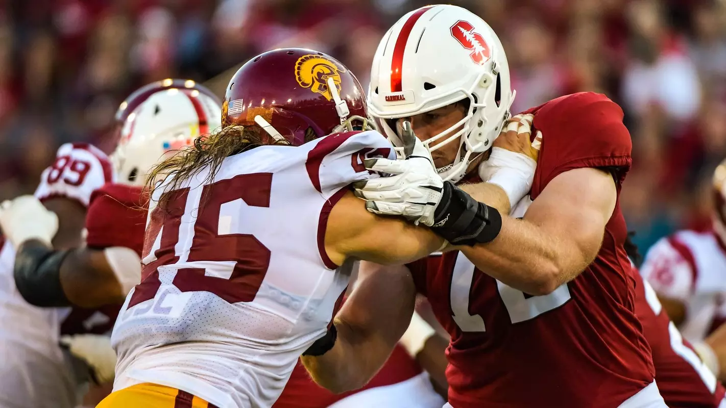 Porter Gustin vs Stanford in Palo Alto on September 8, 2018