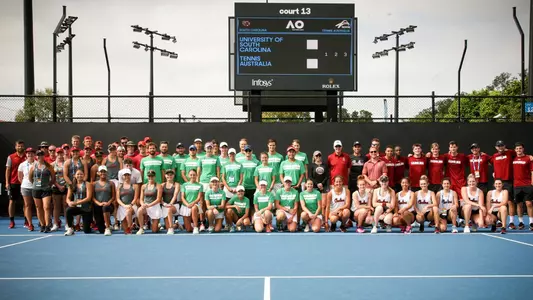 USC's men's and women's team joined with Tennis Australia for competition at the Aussie Open