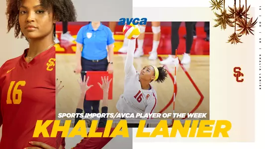 Khalia Lanier AVCA Player of the Week graphic