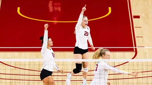 Jenna Adams celebrates