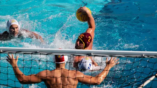 Sam Slobodien takes aim from 2-meters in a USC win over San Jose State