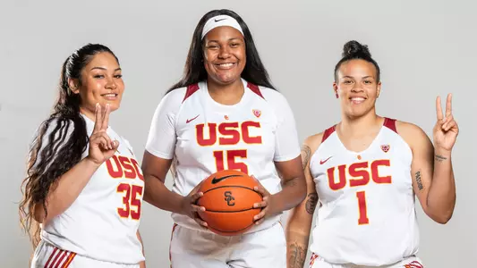 Post players Alissa Pili, Angel Jackson and Kayla Overbeck