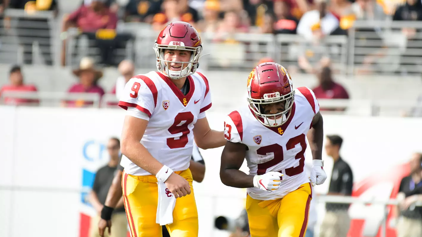 USC Trojans Football's Kedon Slovis and Kenan Christon