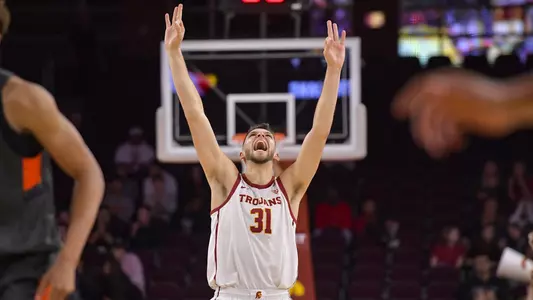 Nick Rakocevic reacts to first 3 made