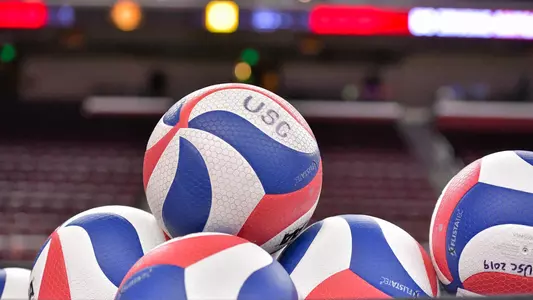 USC men's volleyball team volleyballs