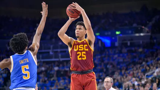 USC Trojans forward Bennie Boatwright shoots vs. UCLA Bruins