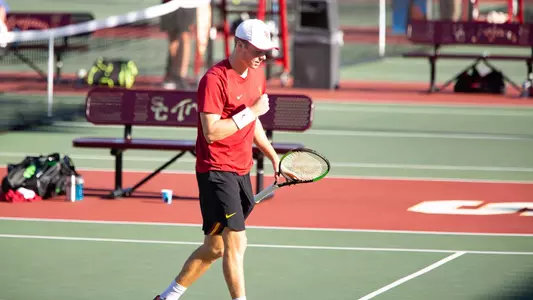Laurens Verboven cheers in a match at Marks Stadium