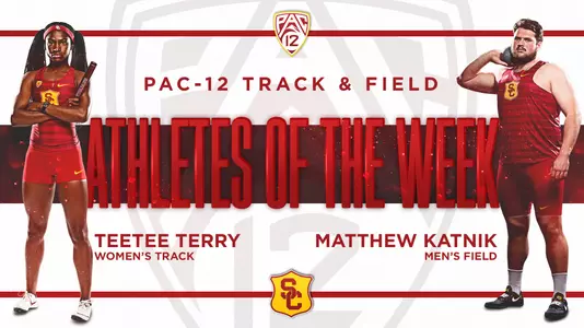 Terry & Katnik Pac-12 Athletes of the Week Graphic