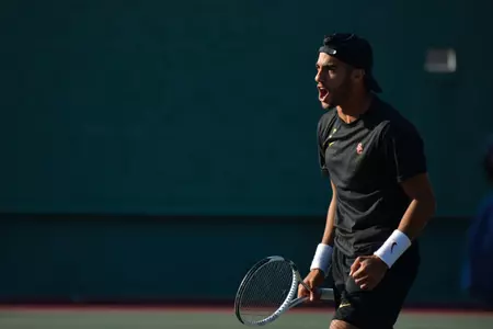 Daniel Cukierman celebrates a point in a match at Marks Stadium