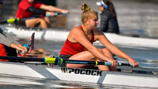 Amanda Sutrick rows with the Varsity 4.
