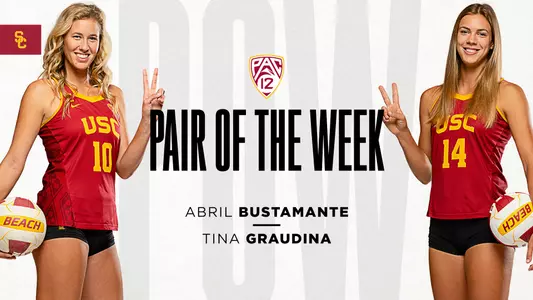 Pac-12 Beach Volleyball Pair of the Week Award (Bustamante and Graudina)