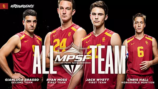 Jack Wyett, Ryan Moss, Gianluca Grasso and Chris Hall make up the USC All-MPSF Team