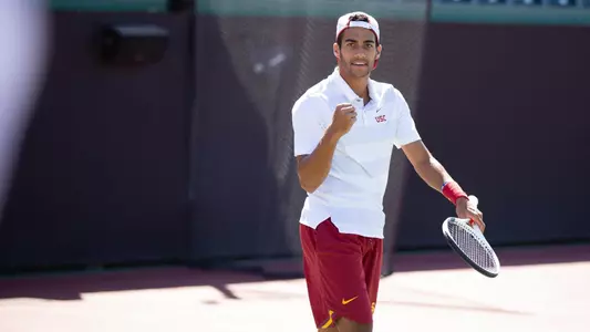 Daniel Cukierman celebrates a point won in a match vs. Washington